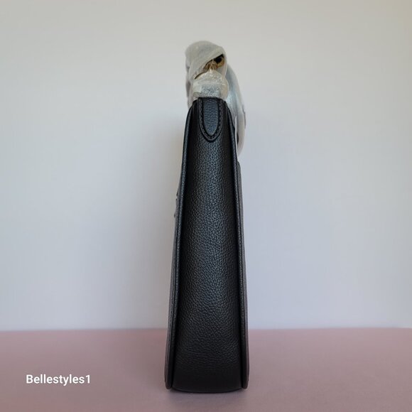 COACH Chaise Pebbled Leather Crossbody Bag- Black color ⭐ - Picture 7 of 16